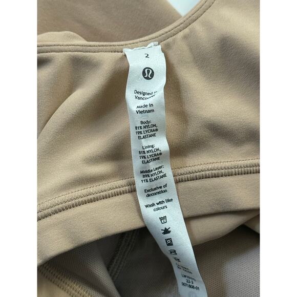 Lululemon Align Bodysuit Women Size 2 W1DY7S in CNTR Beige Nude NWT - Picture 11 of 16